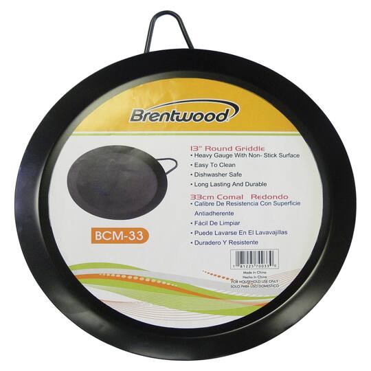 Brentwood 13" Carbon Steel Nonstick Round Comal Griddle
